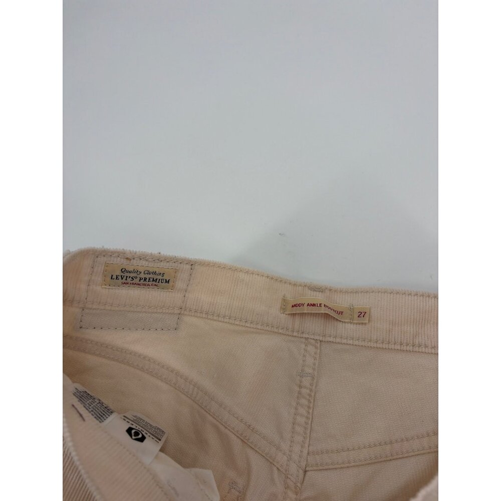 NWT Levis Womens 27x27 Middy Ankle Bootcut Pants Cotton Cream Corduroy Retro - Picture 3 of 11